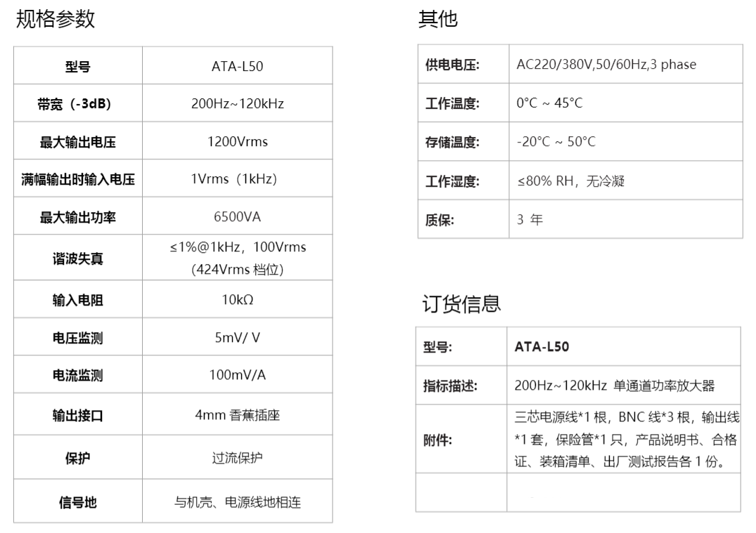 ATA-L系列水声换能器功率放大器